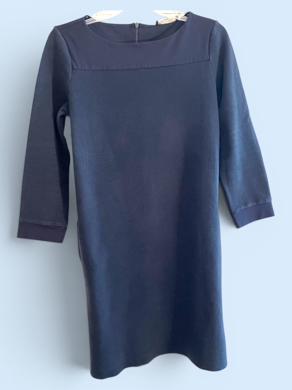 Weekend Max Mara Navy Blue Ottoman Ribbed Shift Midi Dress US 14/XL (est)